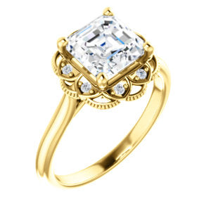 Asscher Antique Inspired Design Engagement Ring