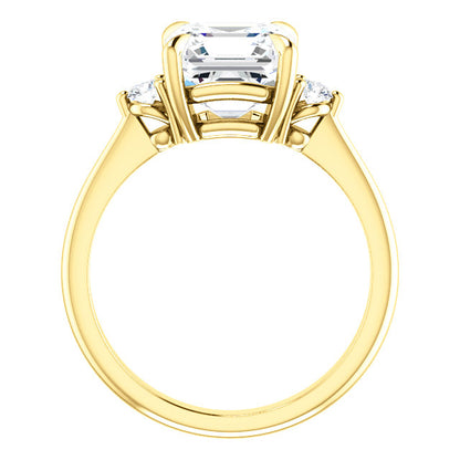 Asscher Accent Engagement Ring - I Heart Moissanites