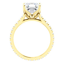 Asscher Claw Set Eternity Style Engagement Ring - I Heart Moissanites