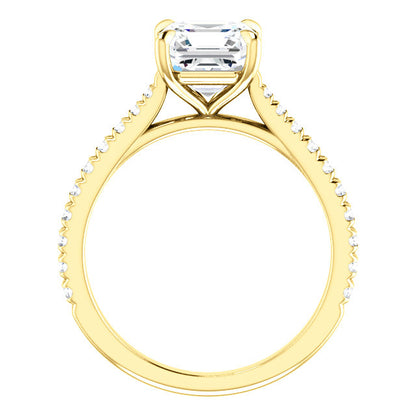 Asscher Claw Set Style Engagement Ring - I Heart Moissanites
