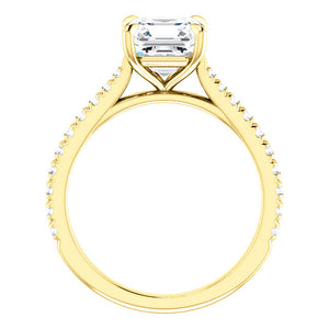 Asscher Claw Set Style Engagement Ring - I Heart Moissanites