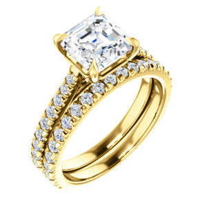 Asscher Claw Set Style Engagement Ring - I Heart Moissanites