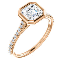 Asscher Bezel Style Engagement Ring - I Heart Moissanites