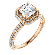 Asscher Halo Style Engagement Ring - I Heart Moissanites