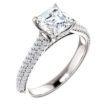Asscher Pave Style Engagement Ring - I Heart Moissanites