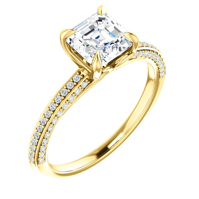 Asscher Claw Set Style Engagement Ring - I Heart Moissanites