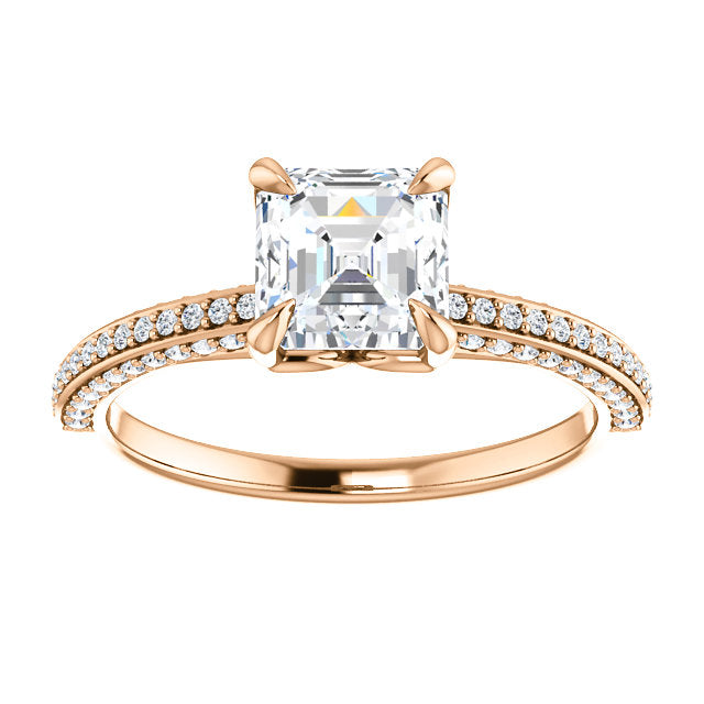 Asscher Claw Set Style Engagement Ring - I Heart Moissanites