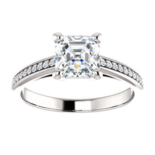 Asscher Claw Set Style Engagement Ring - I Heart Moissanites