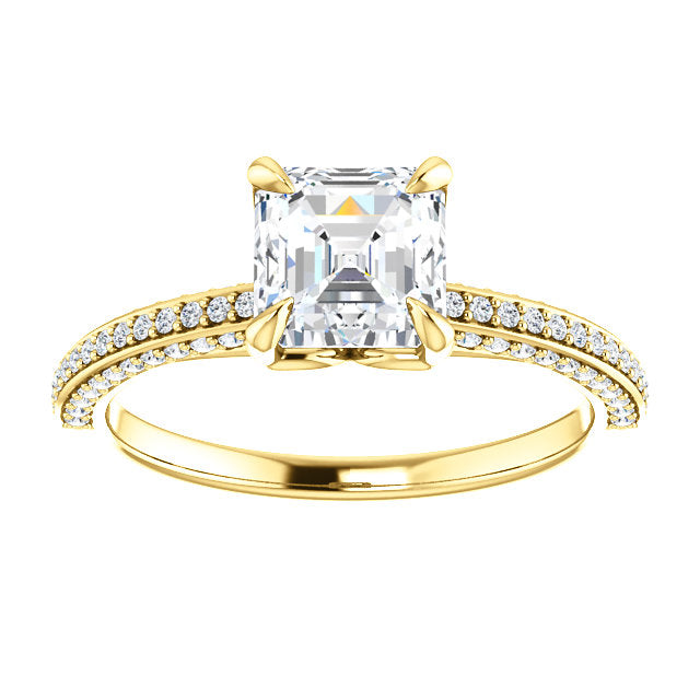 Asscher Claw Set Style Engagement Ring - I Heart Moissanites