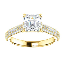 Asscher Pave Style Engagement Ring - I Heart Moissanites