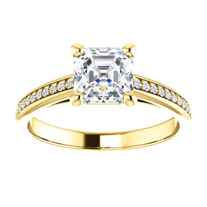 Asscher Claw Set Style Engagement Ring - I Heart Moissanites