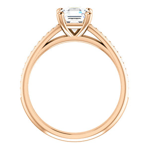 Asscher Claw Set Style Engagement Ring - I Heart Moissanites