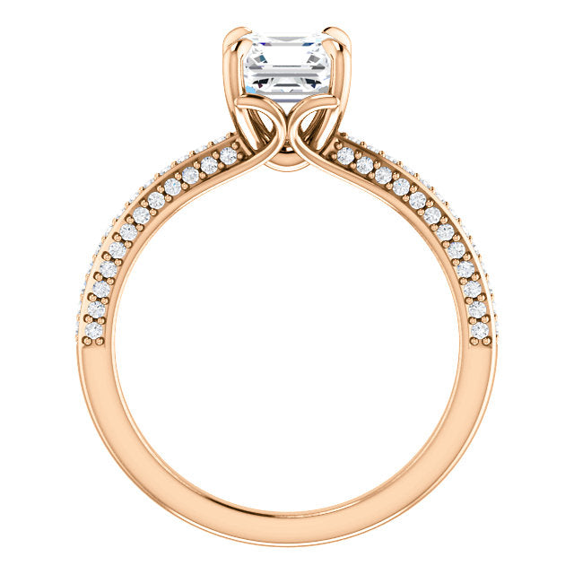 Asscher Claw Set Style Engagement Ring - I Heart Moissanites