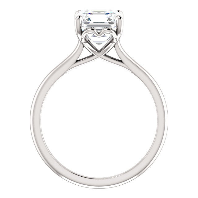 Four Claw Asscher Solitaire Engagement Ring - I Heart Moissanites