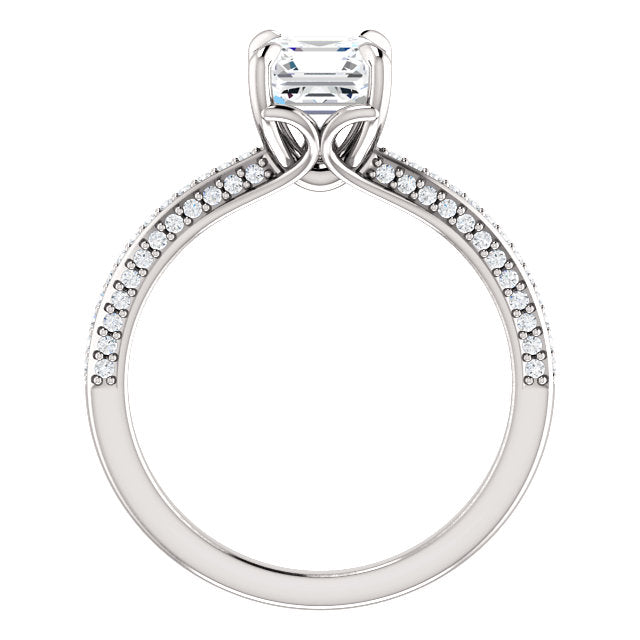 Asscher Claw Set Style Engagement Ring - I Heart Moissanites