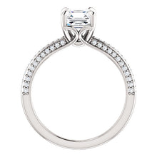 Asscher Claw Set Style Engagement Ring - I Heart Moissanites