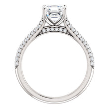 Asscher Pave Style Engagement Ring - I Heart Moissanites