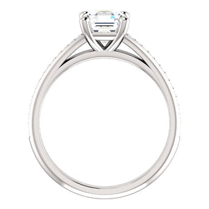 Asscher Claw Set Style Engagement Ring - I Heart Moissanites