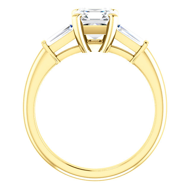 Asscher Accent Engagement Ring - I Heart Moissanites