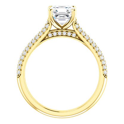 Asscher Pave Style Engagement Ring - I Heart Moissanites