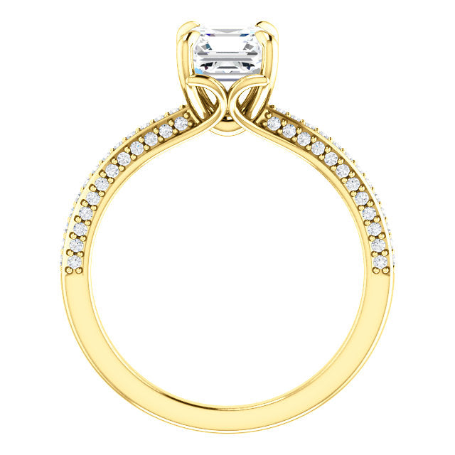 Asscher Claw Set Style Engagement Ring - I Heart Moissanites