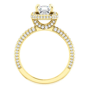 Asscher Halo Style Engagement Ring - I Heart Moissanites