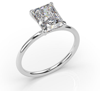 Radiant Thin Band Solitaire Engagement Ring