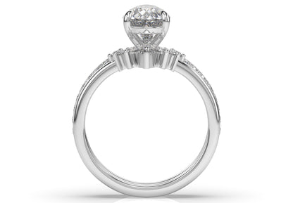 Pear Contour & Pointed Diamond Wedding Set