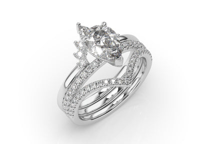 Pear Contour & Pointed Moissanite Wedding Set