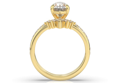 Pear Contour & Pointed Moissanite Wedding Set