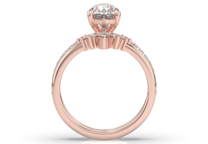 Pear Contour & Pointed Moissanite Wedding Set