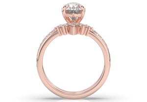 Pear Contour & Pointed Diamond Wedding Set