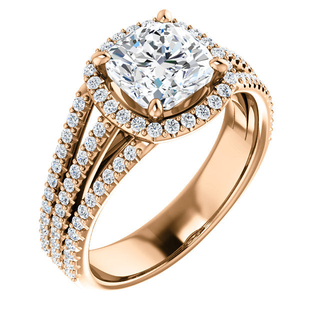 Cushion Halo Style Engagement Ring