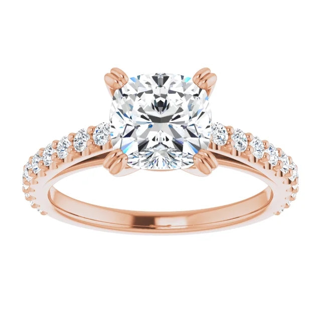 Cushion Claw Set Style Engagement Ring