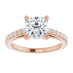 Cushion Claw Set Style Engagement Ring