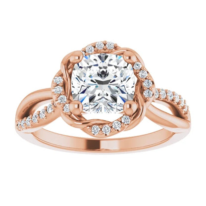 Cushion Antique Inspired Design Engagement Ring
