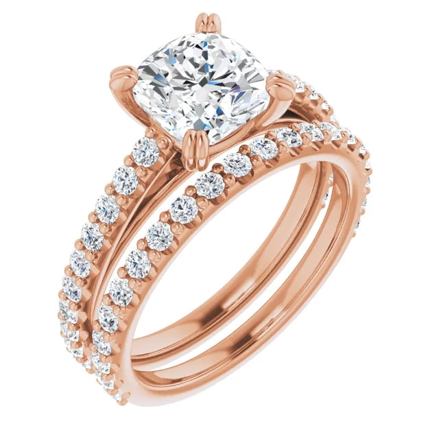 Cushion Claw Set Style Engagement Ring