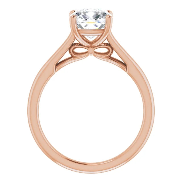 Four Claw Cushion Solitaire Engagement Ring