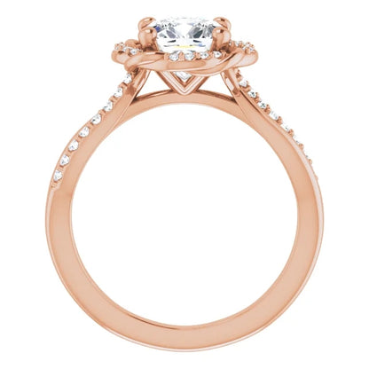 Cushion Antique Inspired Design Engagement Ring