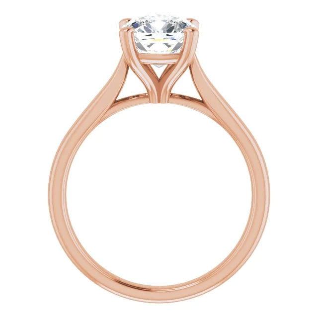 Four Claw Cushion Solitaire Engagement Ring