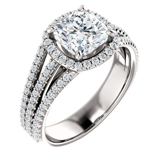 Cushion Halo Style Engagement Ring