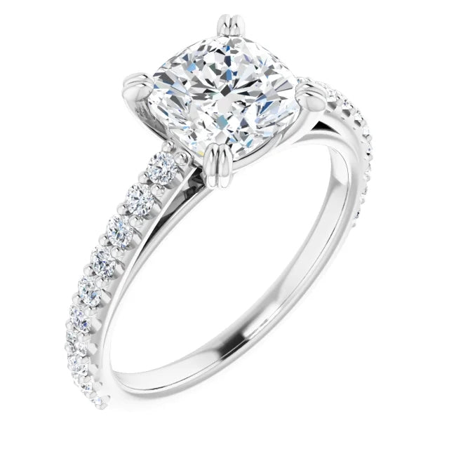 Cushion Claw Set Style Engagement Ring