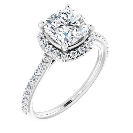 Cushion Halo Style Engagement Ring