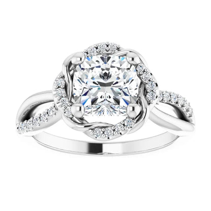 Cushion Antique Inspired Design Engagement Ring