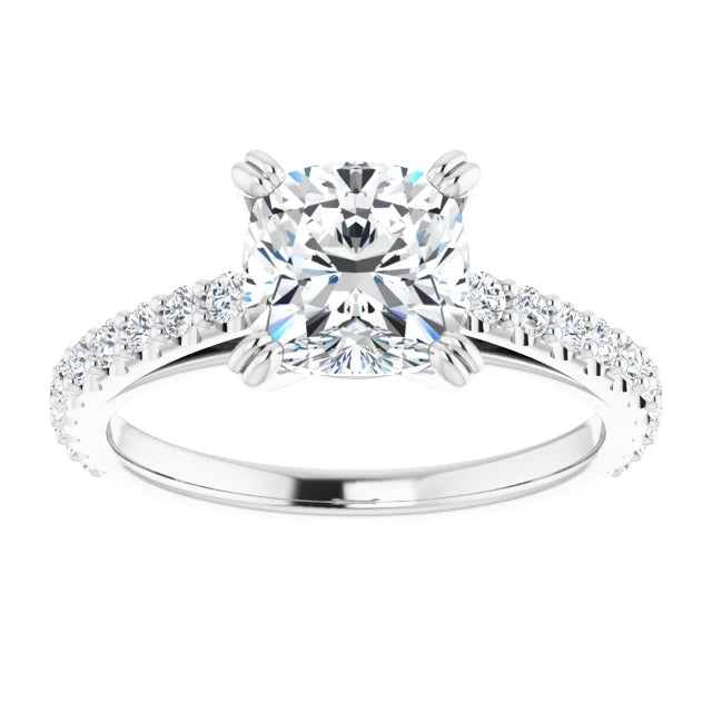 Cushion Claw Set Style Engagement Ring