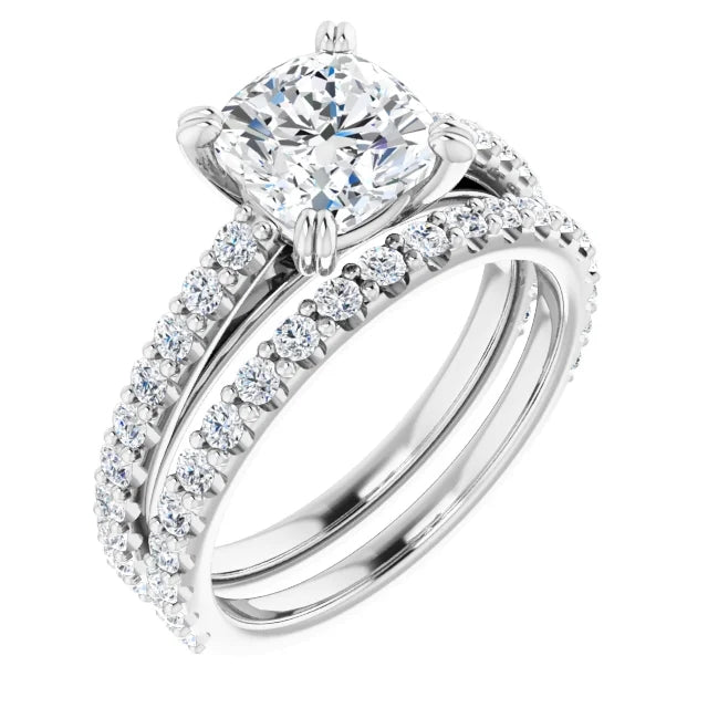 Cushion Claw Set Style Engagement Ring