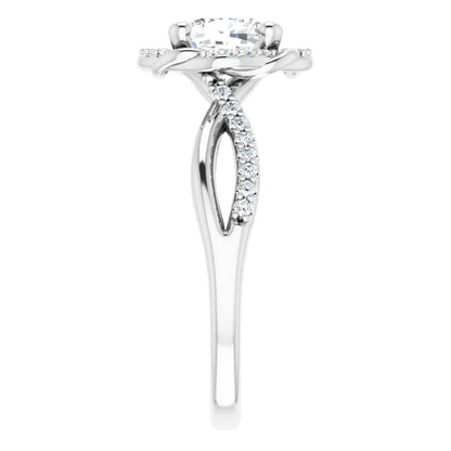 Cushion Antique Inspired Design Engagement Ring