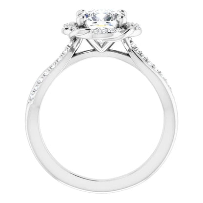 Cushion Antique Inspired Design Engagement Ring