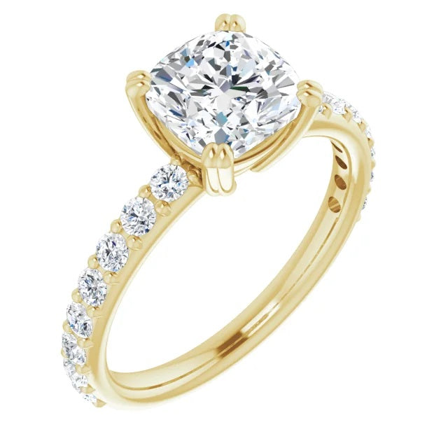 Cushion Claw Set Style Engagement Ring