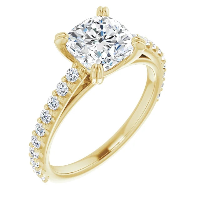 Cushion Claw Set Style Engagement Ring